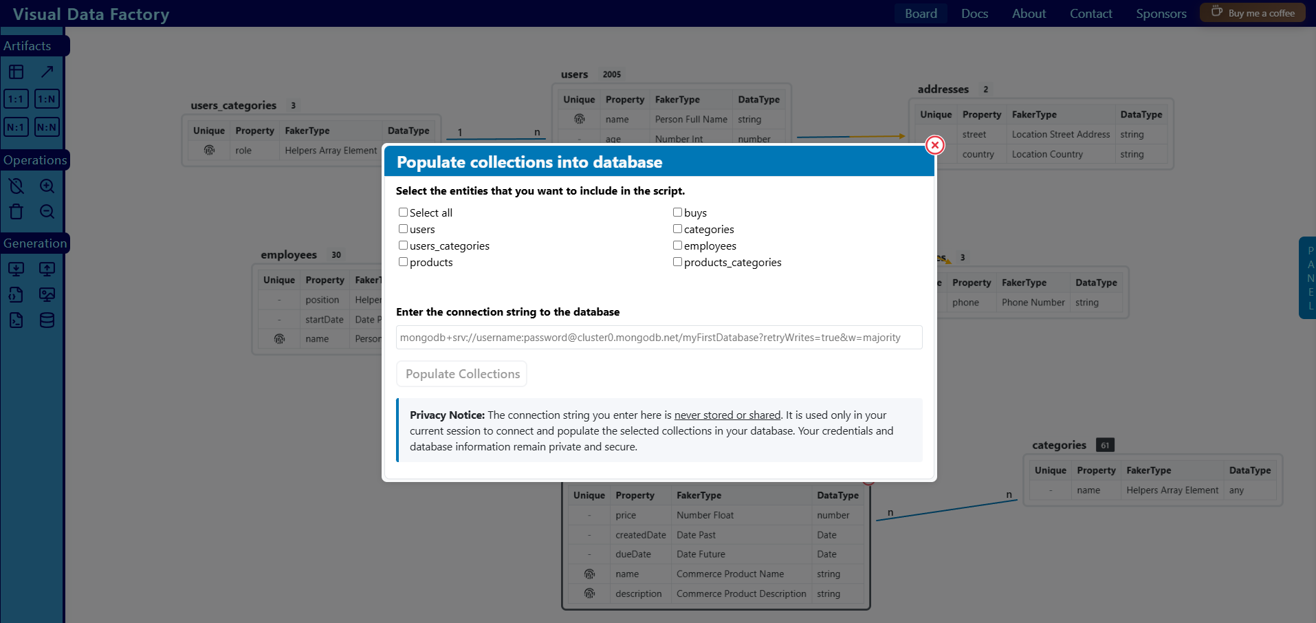 Populating collections with generated records
